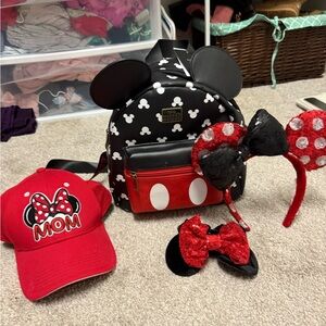 Disney Accessories Bundle - Backpack (with tags) scrunchie, headband & hat